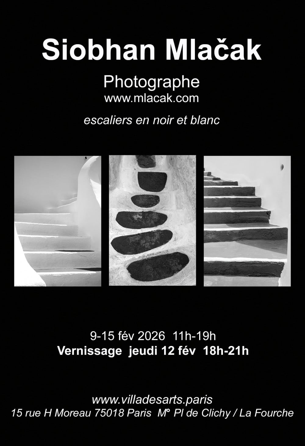 Escaliers en noir et blanc : Siobhan Mlacak